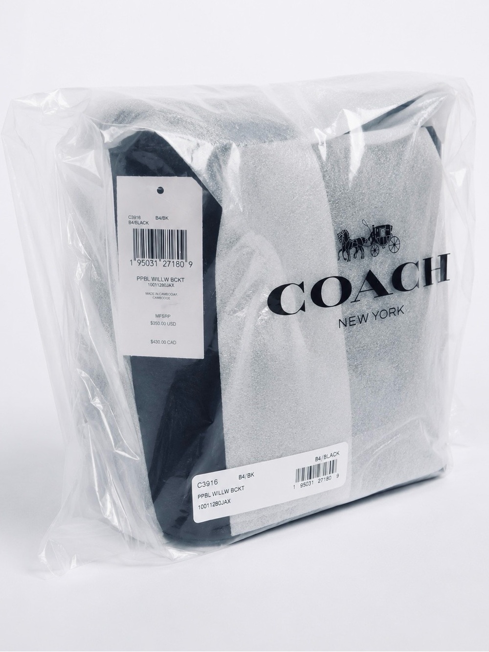 Coach Willow Bucket Bag — Black Pebbled Leather — NWT / Sealed - Picture 4 of 6